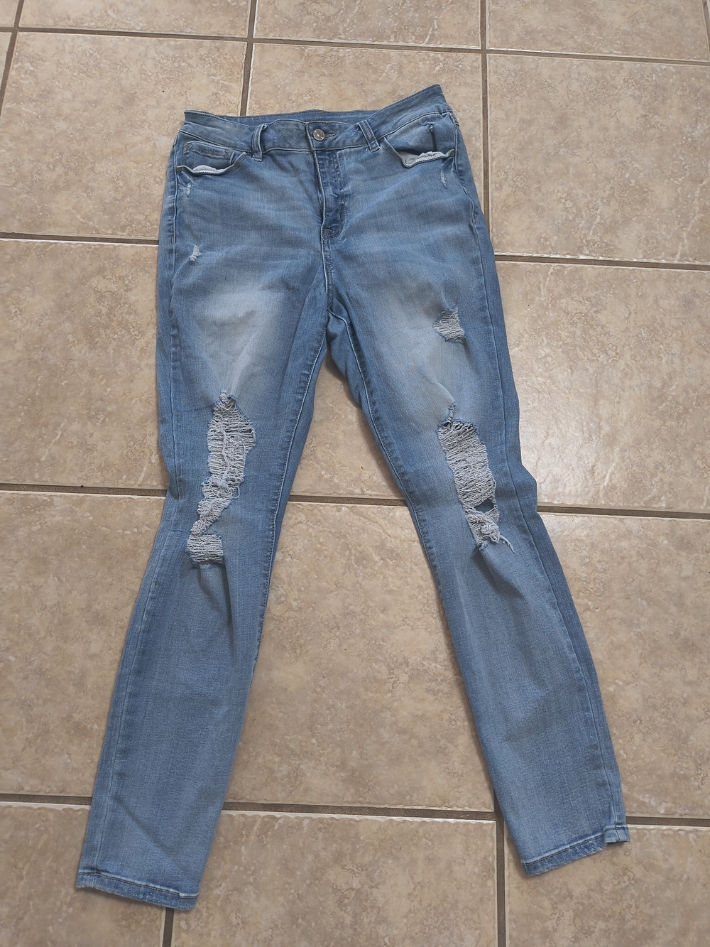 Rewash Light Blue Distressed Skinny Jeans